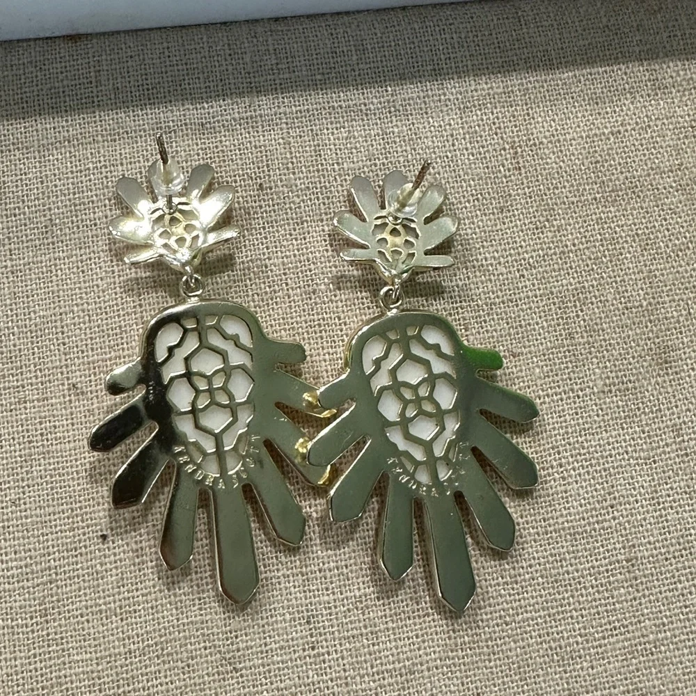 Kendra Scott White iridescent sterling earrings - Picture 2 of 2